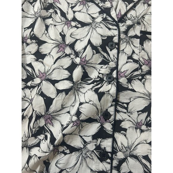 Soma Cool Cotton Stretch Woven Short Sleeve Pajama Top Tropic XS NEW! - Picture 4 of 7